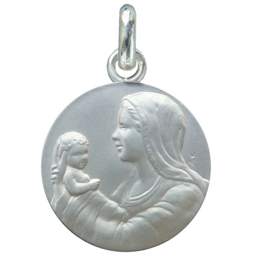 Médaille de baptême Coeur de Marie 16mm en argent