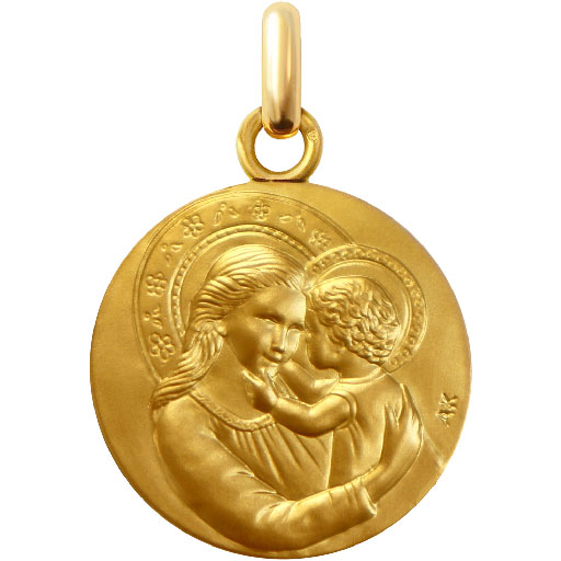 Médaille de baptême Douceur Infinie 16mm en vermeil