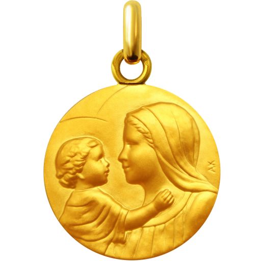 Médaille de baptême Notre Dame de la douce confiance 16mm en vermeil