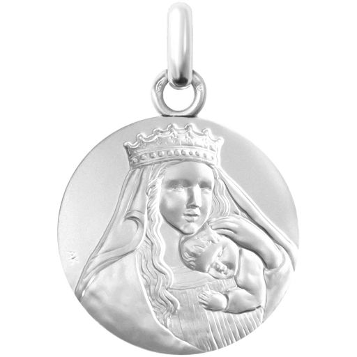 Médaille Notre Dame de la Paix en or blanc 16 mm