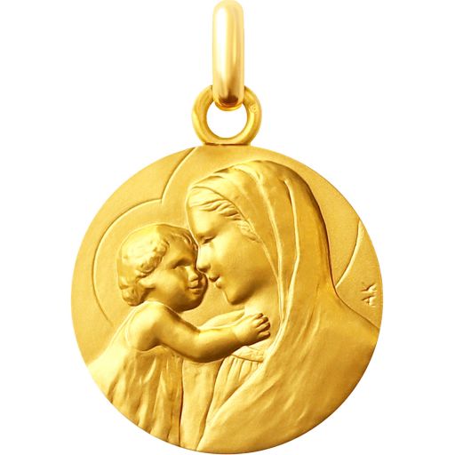 Médaille de baptême Notre Dame de Toute Tendresse en vermeil 16 mm