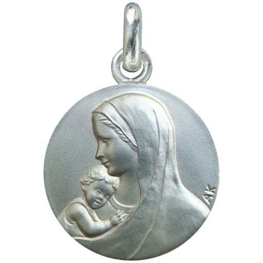 Médaille de baptême Notre Dame des petits enfants 16mm en argent