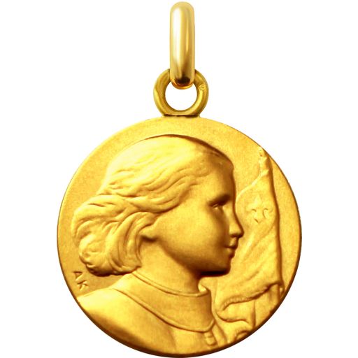 Médaille de baptême Sainte Jeanne d'Arc en vermeil 16 mm