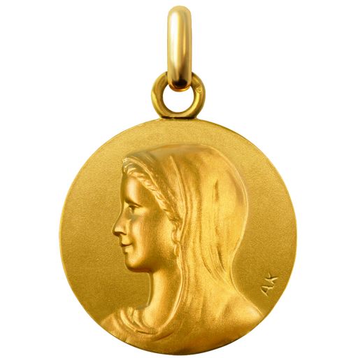 Médaille de baptême Vierge du sourire 16mm en vermeil